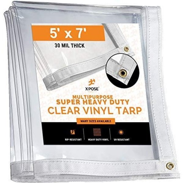 Xpose Safety Heavy Duty 30 Mil Tarp, Clear, Vinyl CVT30-57